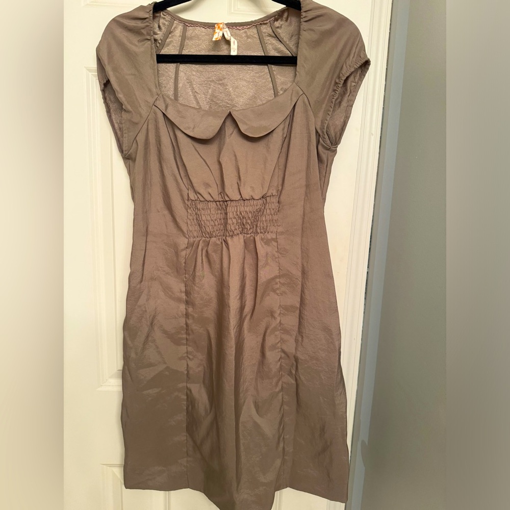 Anthropologie - Maeve cap sleeve dress, taupe/brown, size 8
